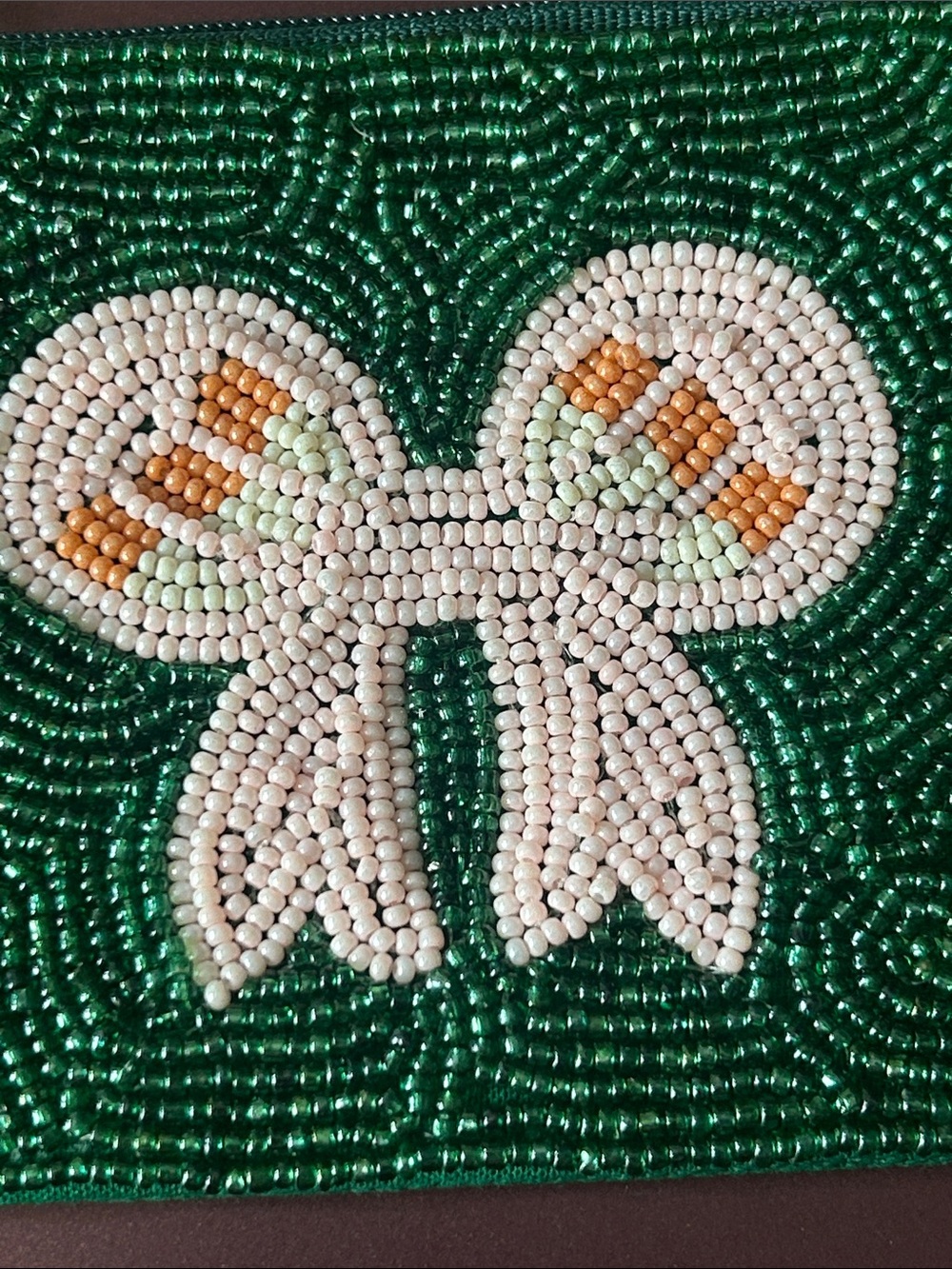 Beaded Coin Purse PINK BOW New!